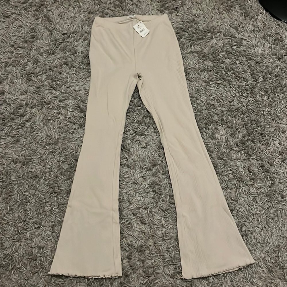 Cotton on beige flare pant